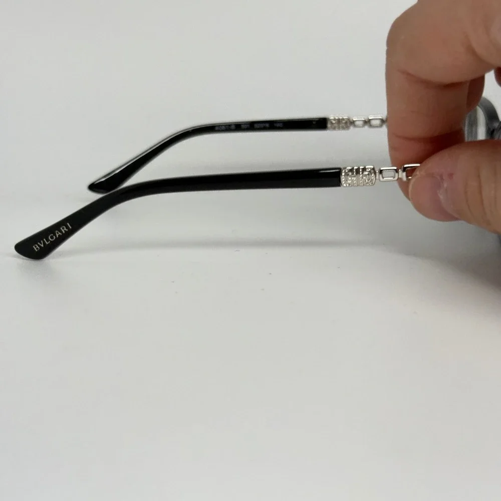 Bvlgari 4061-B 501 Black Silver Crystal Eyeglasses Frames 52-16-140‎ Italy 22116